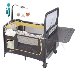 تخت و پارک بی‌بی ترند مدل Babytrend NexGen Dozy Cozy یک میز تعویض نوزاد نیز برای آن طراحی شده است.
