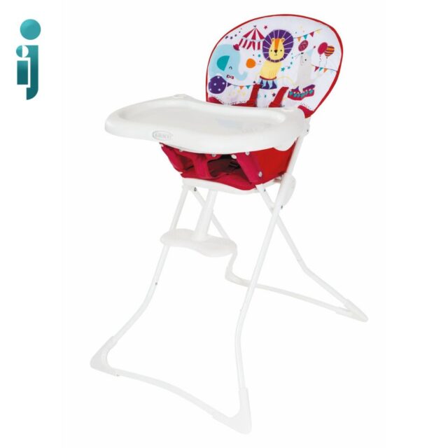 صندلی غذا گراکو Tea Time به همراه سینی و زیرپایی سفید قرمز