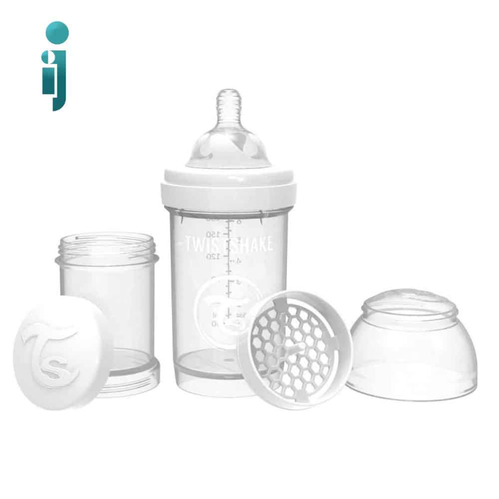 ‫شیشه شیر تویست شیک مدل‬ ‫Twistshake ‬ ‫180 میلی لیتر‬  رنگ سفید