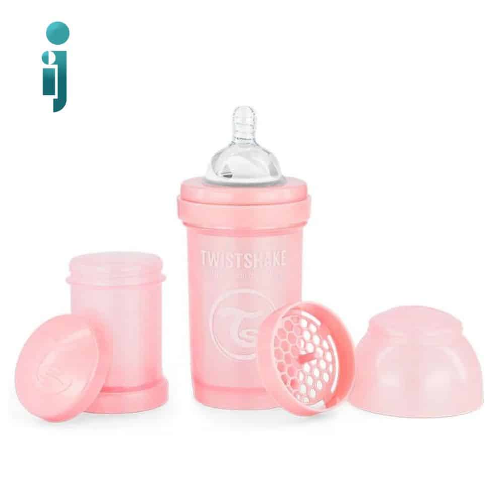 ‫شیشه شیر تویست شیک مدل‬ ‫Twistshake ‬ ‫180 میل صورتی صدفی