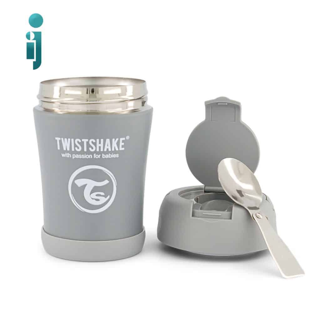 ‫فلاسک غذا تویست شیک مدل‬ ‫Twistshake ‬ ‫350 میل‬ طوسی پاستل