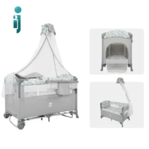 ‫تخت و پارک کول بیبی مدل‬ ‫Coolbaby P960G‬ طرح مثلثی-طوسی روشن