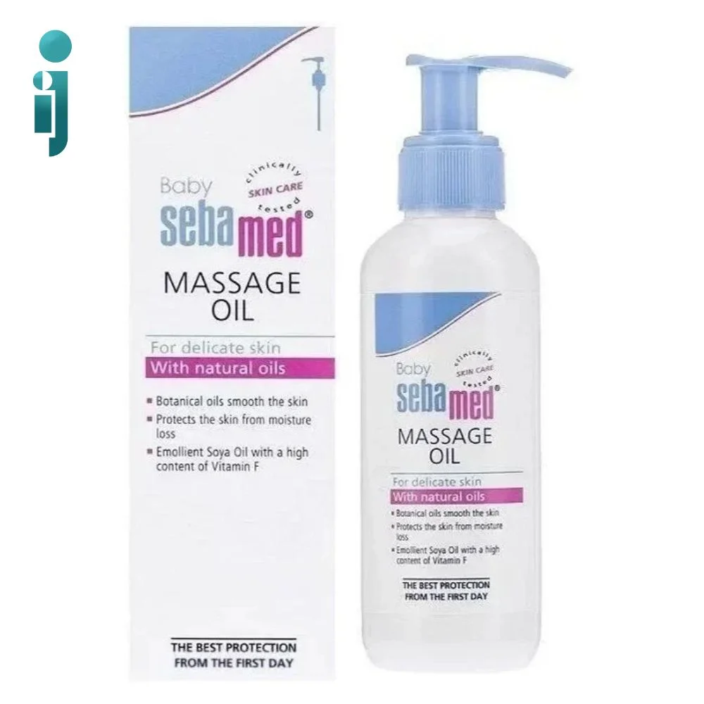 ‫روغن بدن نوزاد ماساژ سبامد مدل‬ ‫sebamed massage oil‬ ‫150میل‬ آبی